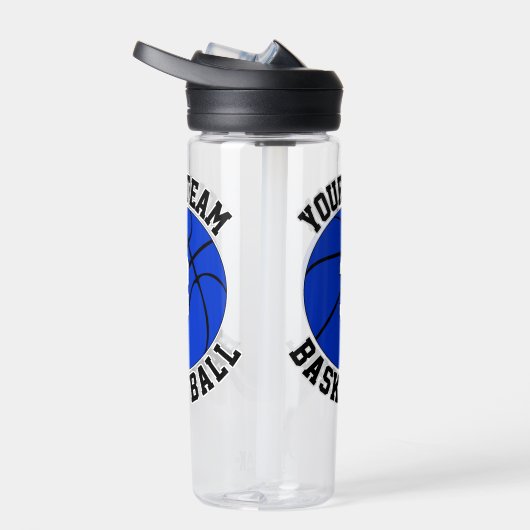 Blue Basketball Player Benutzerdefinierter Teamnam Trinkflasche (Rechts)