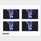 Blue Basketball Rechteckiger Aufkleber (Blatt)