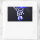 Blue Basketball Rechteckiger Aufkleber (Tasche)
