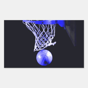 Blue Basketball Rechteckiger Aufkleber
