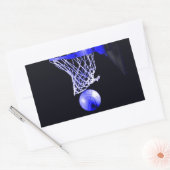 Blue Basketball Rechteckiger Aufkleber (Umschlag)