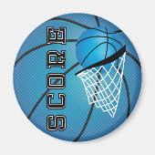 Blue Basketball Score Magnet (Vorne)
