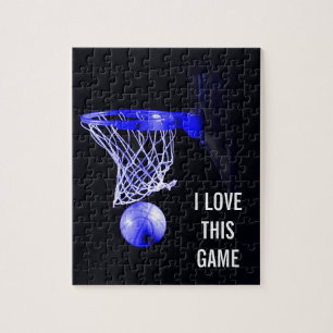 Blue Basketball - Sport Illustration Kunst Puzzle