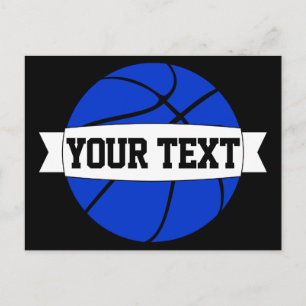 Blue Basketball Team Name oder Custom Text Postcar Postkarte