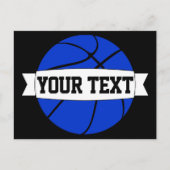 Blue Basketball Team Name oder Custom Text Postcar Postkarte (Vorderseite)