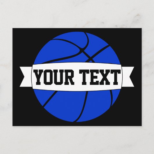 Blue Basketball Team Name oder Custom Text Postcar Postkarte (Vorderseite)