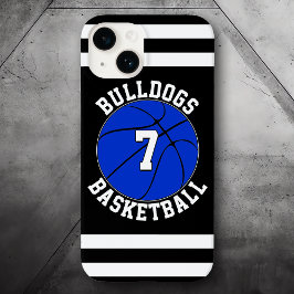 Blue Basketball Team Name Player Number Custom Case-Mate iPhone 14 Hülle