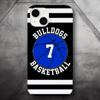 Blue Basketball Team Name Player Number Custom Case-Mate iPhone 14 Hülle