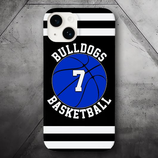 Blue Basketball Team Name Player Number Custom Case-Mate iPhone Hülle