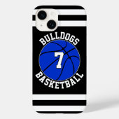 Blue Basketball Team Name Spielernummer Case-Mate iPhone Hülle (Rückseite)