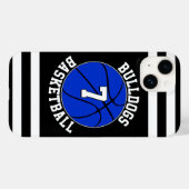 Blue Basketball Team Name Spielernummer Case-Mate iPhone Hülle (Rückseite (Horizontal))