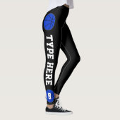 Blue Basketball Team Name und Spielernummer Sport Leggings (Rechts)