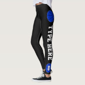 Blue Basketball Team Name und Spielernummer Sport Leggings (Links)