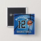 Blue Basketball 🏀 und Hoop | DIY Text Button (Vorne & Hinten)