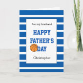 Blue Basketball Vatertag Karte (Vorderseite)