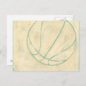 Blue Basketball von Chariklia Zarris Postkarte (Vorne/Hinten)