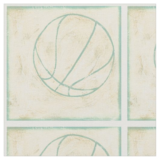 Blue Basketball von Chariklia Zarris Stoff (Nahaufnahme)