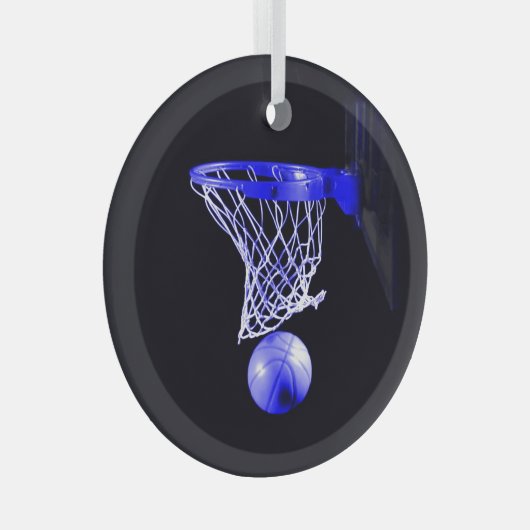 Blue Basketball Weihnachtsschmuck (Vorderseite Rechts)