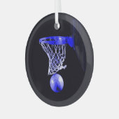 Blue Basketball Weihnachtsschmuck (Vorderseite links)