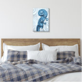 Blue Bass Scroll Canvas Print Leinwanddruck (Insitu (Schlafzimmer))