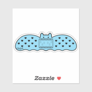 Blue Bat Shaped Bandage Aufkleber