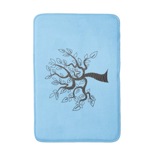 Blue Bath Mat with Tree - Ihre Farben Badematte (Vorderseite Vertikal)
