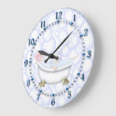 Blue Bathroom Bubbles Große Wanduhr (Winkel)