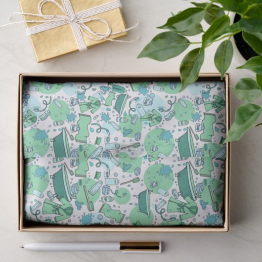 Blue Bathtime Fun Restroom betrachtet Seidenpapier (Geschenk)