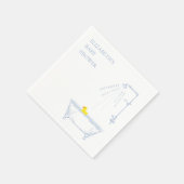 Blue Bathtub Yellow Rubber Duck Baby Shower Serviette (Ecke)