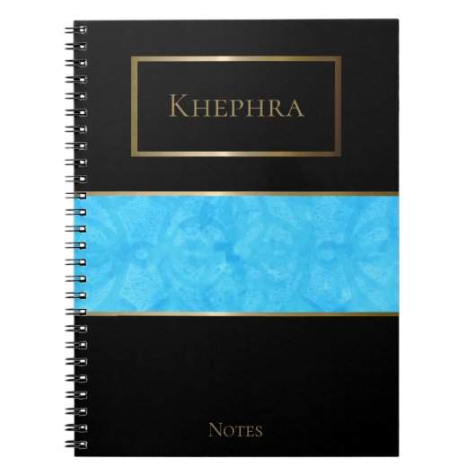 Blue Batik Einfache Farbe Name Notizblock (Vorderseite)