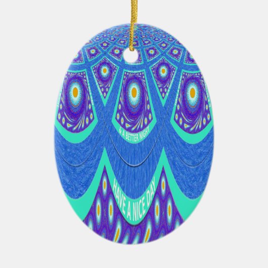 Blue Batik Keramik Ornament (Vorne)