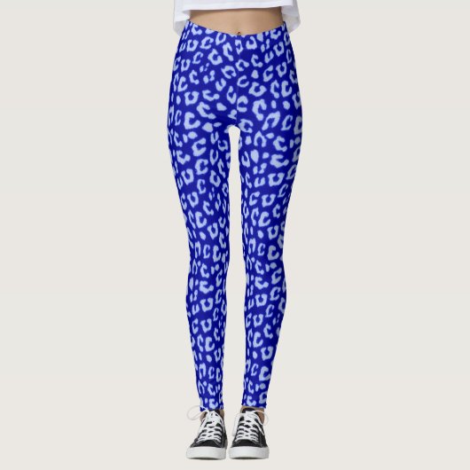 Blue Batik Leopard - Leggings (Vorderseite)