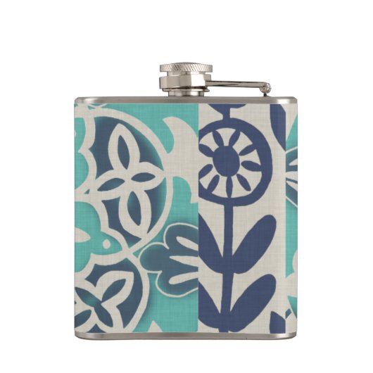 Blue Batik Tile I Flachmann (Rückseite)