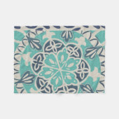 Blue Batik Tile I Fleecedecke (Vorderseite (Horizontal))