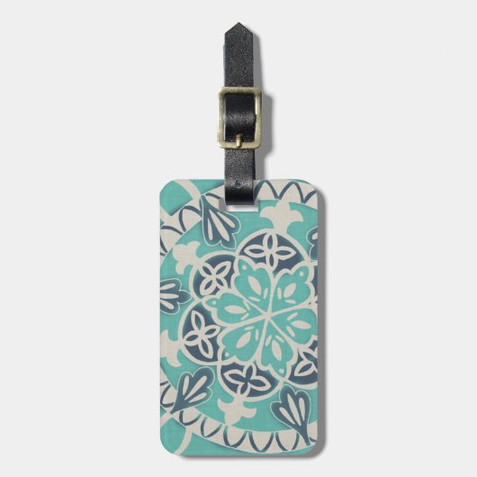Blue Batik Tile I Gepäckanhänger (Vorderseite vertikal)