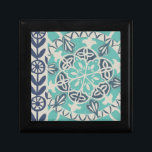 Blue Batik Tile I Geschenkbox<br><div class="desc">floral</div>