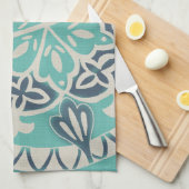 Blue Batik Tile I Handtuch (Viertel Falte)