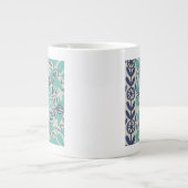 Blue Batik Tile I Jumbo-Tasse (Vorderseite)