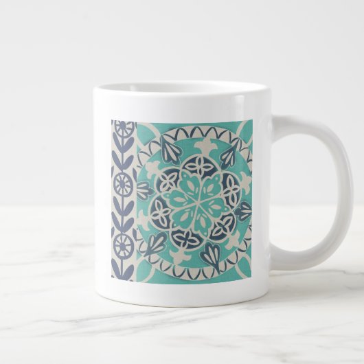 Blue Batik Tile I Jumbo-Tasse (Rechts)