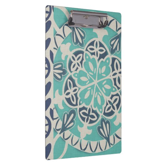 Blue Batik Tile I Klemmbrett (Rechts)