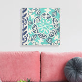 Blue Batik Tile I Leinwanddruck (Insitu (Wohnzimmer))