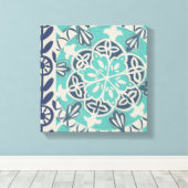 Blue Batik Tile I Leinwanddruck (Insitu (Holzboden))