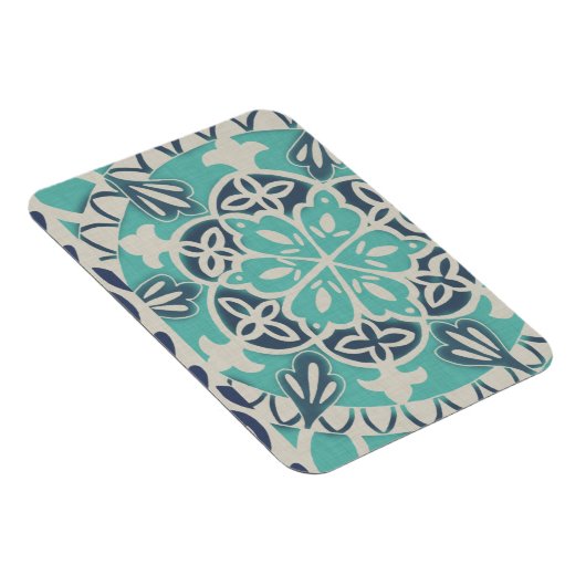 Blue Batik Tile I Magnet (Rechte Seite)