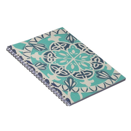 Blue Batik Tile I Notizblock (Rechte Seite)