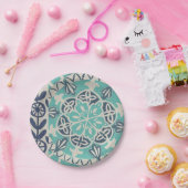 Blue Batik Tile I Pappteller (Party)