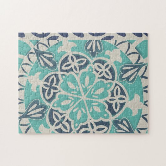 Blue Batik Tile I Puzzle (Horizontal)