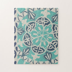 Blue Batik Tile I Puzzle