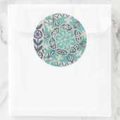 Blue Batik Tile I Runder Aufkleber (Tasche)