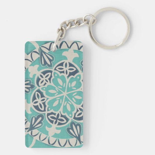 Blue Batik Tile I Schlüsselanhänger (Rückseite)