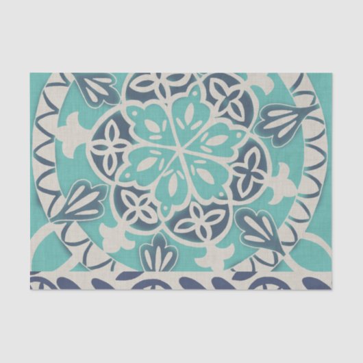 Blue Batik Tile I Seidenpapier (Vorderseite)